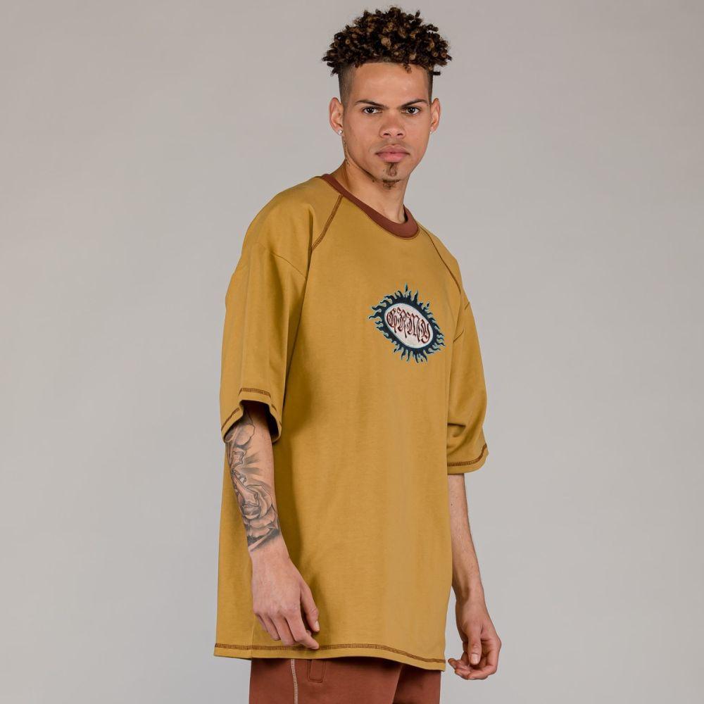 Oversized Heavy weight TEE GA659 BROWN GRIMEY 