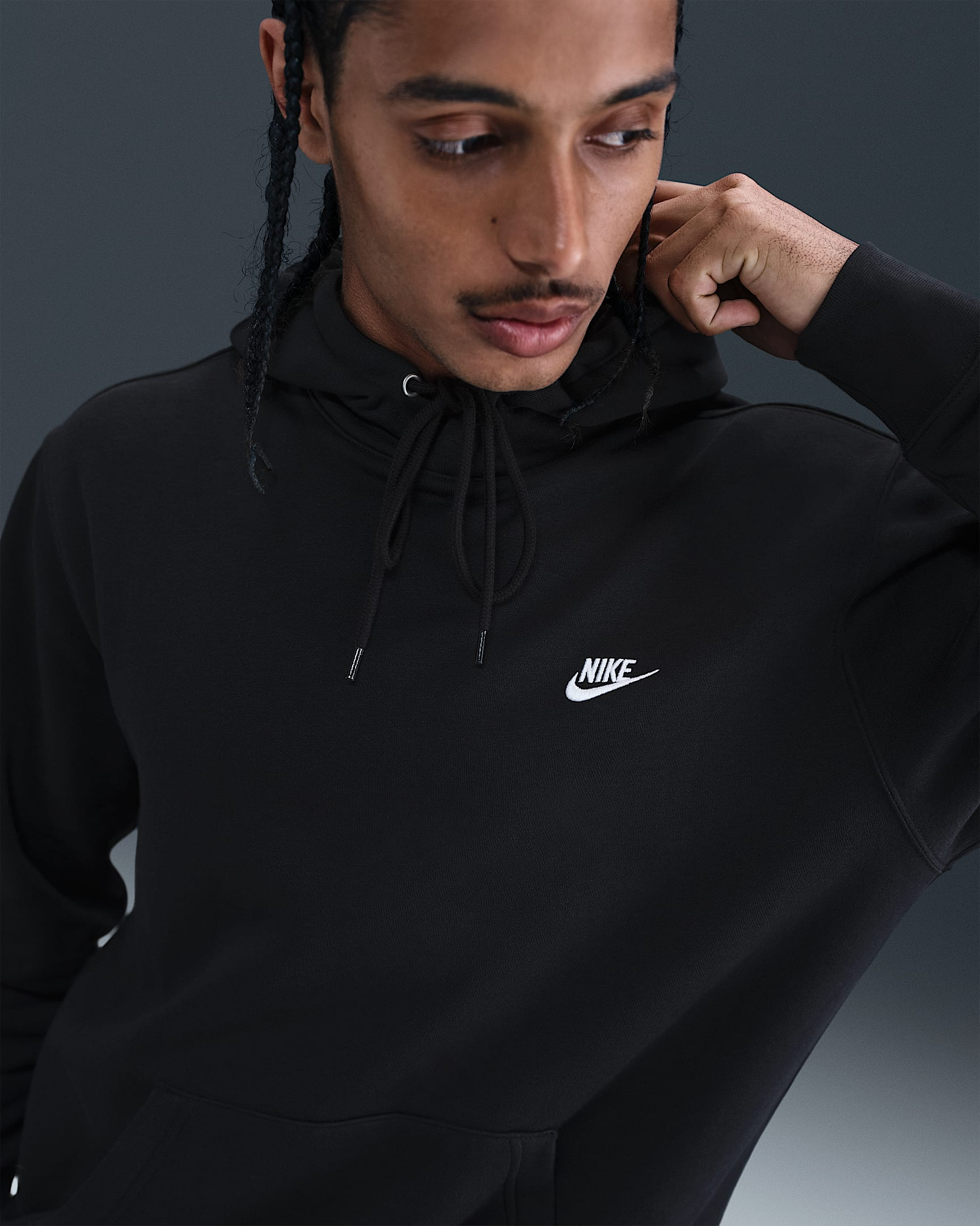 Felpa pullover in fleece con cappuccio FN3859 010 NIKE 