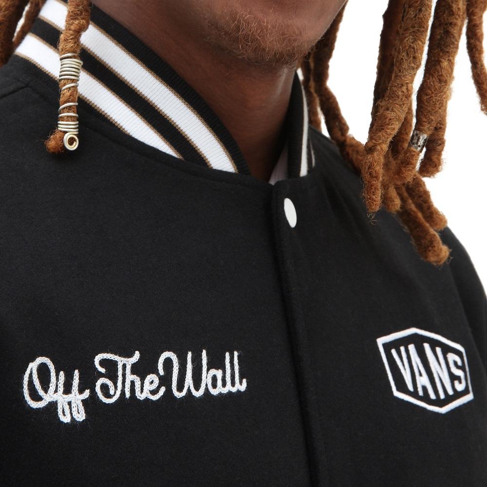 Checkerboard Research Varsity Jacket VN0A7S92 BLK VANS 