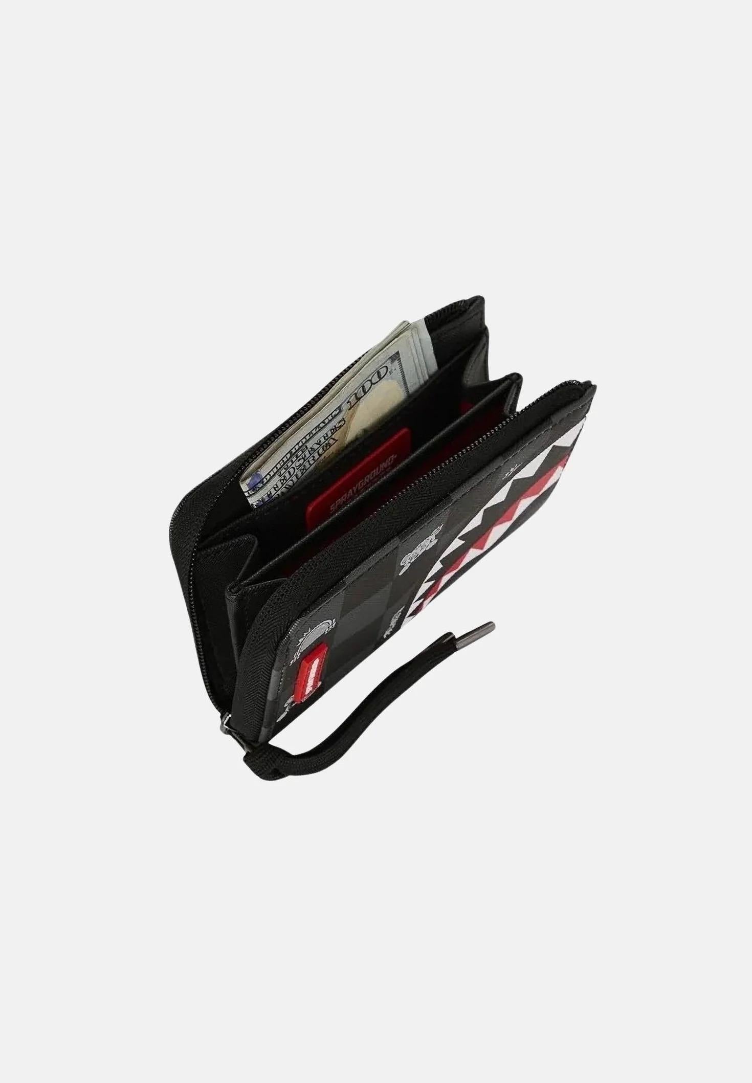 Gray Peeking Character Check Wallet 910W8917NSZ UNI SPRAYGROUND 