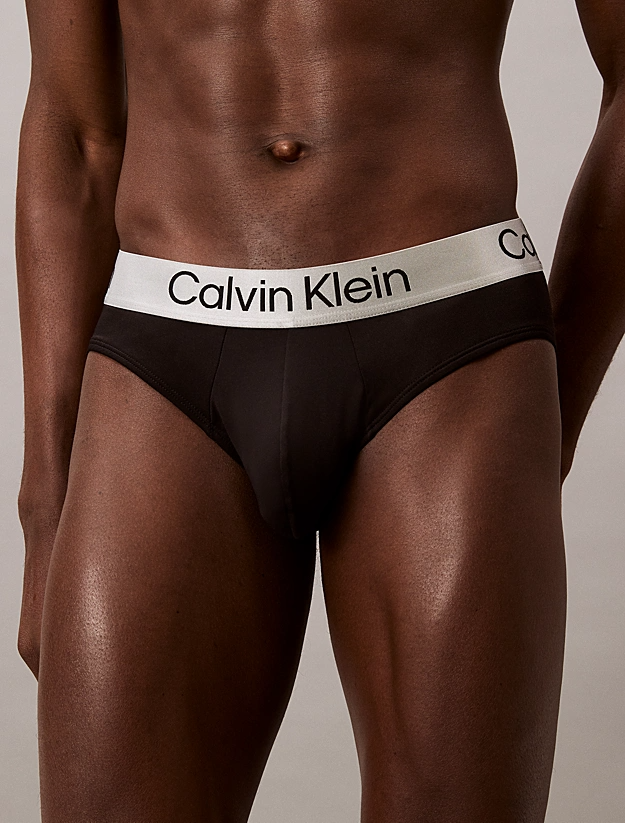 Slip con vestibilità a livello dei fianchi in confezione da 3 - Microfibre Stretch LV00NB4122 UB1 CALVIN KLEIN 