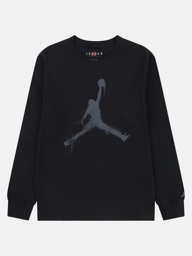 Jordan T-shirt da Ragazzo Manica Lunga Jumpman Drips Nera