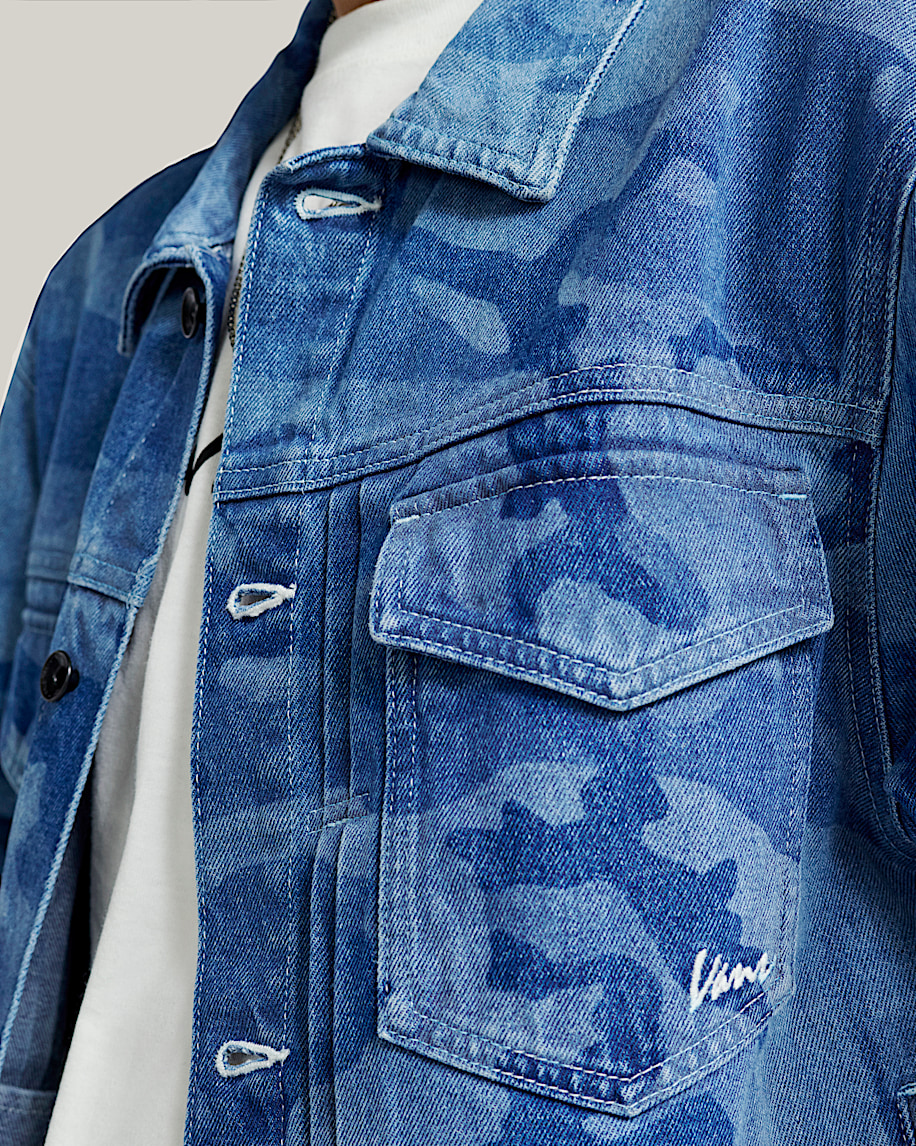 Camo Denim Trucker Jacket VN000P7D CDX1 VANS 