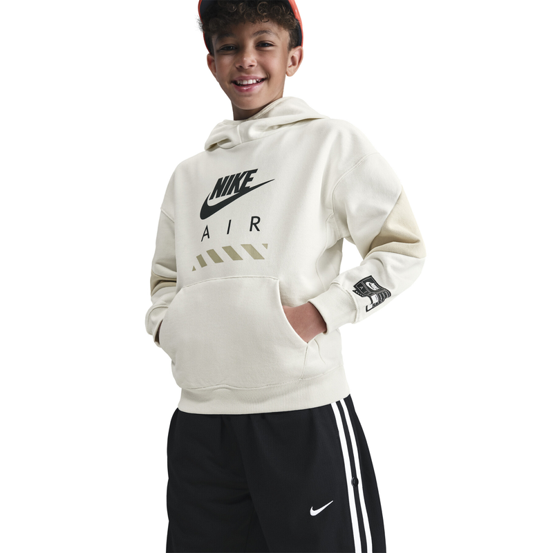 Felpa pullover in fleece con cappuccio